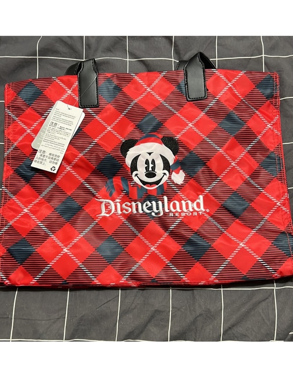 Disneyland Resort Parks Mickey Mouse Red‎ Black Tote Bag